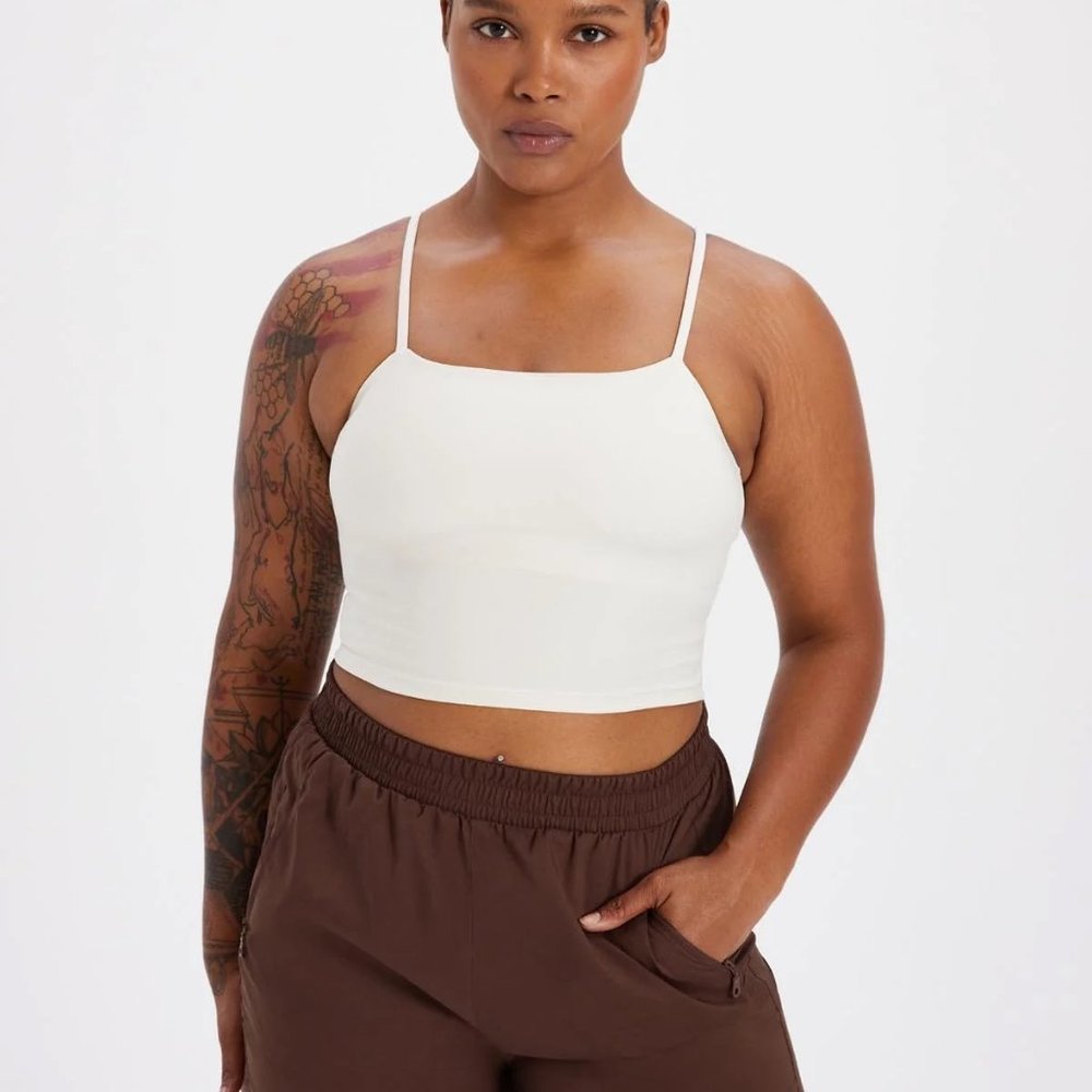 Devon Compressive Cami - Girlfriend Collective, Ivory, L (fits like M)